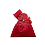 Velvet Pouches, with Artificial Flower, Candy Gift Bags Christmas Party Wedding Favors Bags