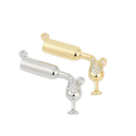 Латунные микро проложить кубического циркония подвески, бокал прелести, долговечный, стойки покрытие, без свинца и без кадмия