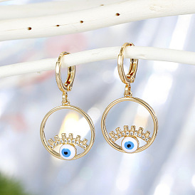 Stunning Devil Eye Earrings with Turkish Zirconia and Diamond Accents