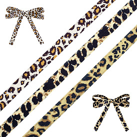3 Ruban en polyester et coton à imprimé léopard, pour accessoires de vêtement, décoration cadeau