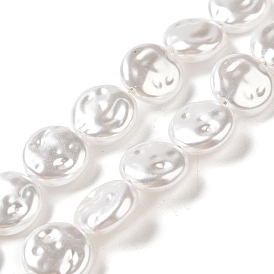 Perles en plastique imitation abs, plat rond