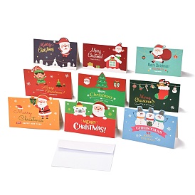 Christmas Theme Greeting Cards, with White Blank Envelopes, Xmas Gifts Cards