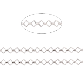 304 Stainless Steel Rhombus & Oval Link Chains, Unwelded