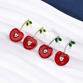 Серьги-гвоздики из вишневой латуни с эмалью для женщин, без кадмия и без свинца, долговечный, стойки покрытие