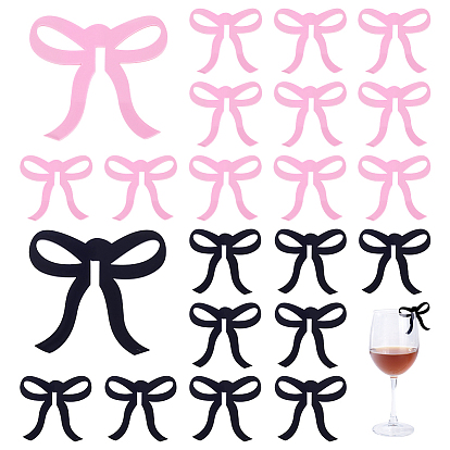40шт 2 цвета акриловые подвески для бокалов, маркер для напитков, бантом