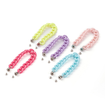 Непрозрачная акриловая цепочка для брелков своими руками, чехол для телефона украшения ювелирные аксессуары, с латунными гайками и железными винтами, платина