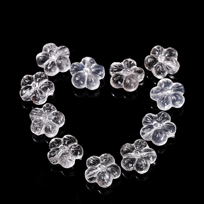 Perlas de cristal de cuarzo natural, flor