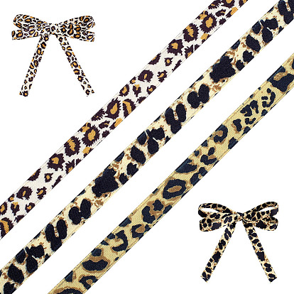 3 Ruban en polyester et coton à imprimé léopard, pour accessoires de vêtement, décoration cadeau