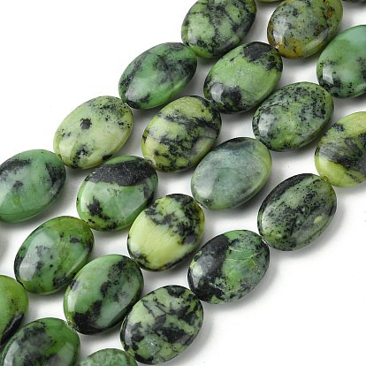 Natural Variscite Beads Strands, Flat Oval