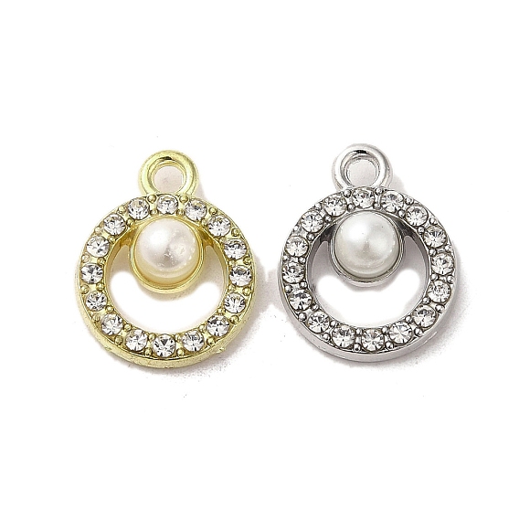 Сплав с подвесками из горного хрусталя, с ABS имитации жемчуга, кольцо прелести