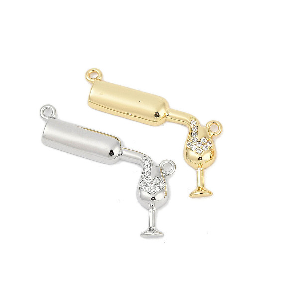 Латунные микро проложить кубического циркония подвески, бокал прелести, долговечный, стойки покрытие, без свинца и без кадмия