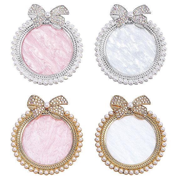 4шт. 4 цветовая палитра сплавов и смол, косметический косметический инструмент для ногтей, круглый и bowknot