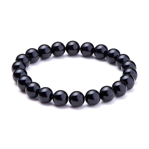Gemstone Round Beads Stretch Bracelets, Dyed & Heated, with Spare Beads, Elastic Fibre Wire and Iron Big Eye Beading Needle