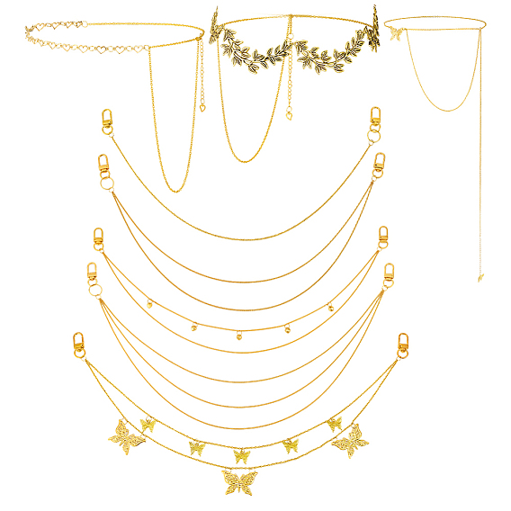 8шт 8 стили бабочка лист сплав подвеска железные цепи ремни набор