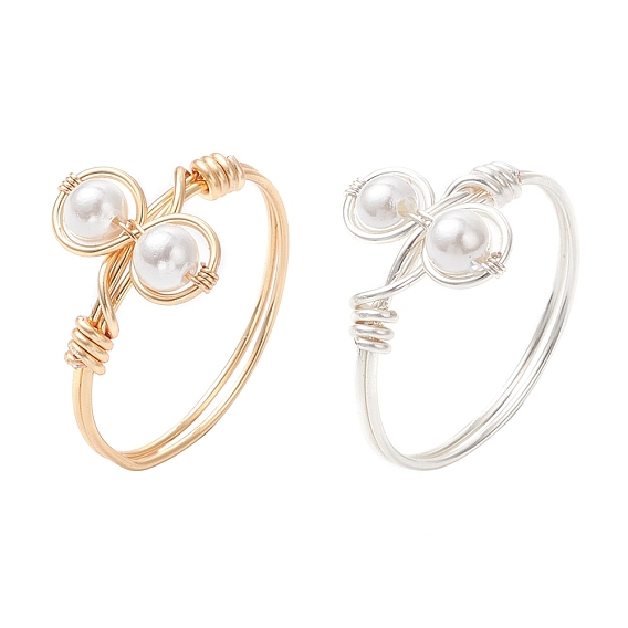 Кольца на палец из ракушек с жемчугом, с экологически чистой медной проволокой