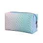 Gradient Portable PU Leather Makeup Storage Bag, Travel Cosmetic Bag, Multi-functional Wash Bag, with Pull Chain