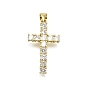 Латунные микро проложить кубического циркония подвески, крестик, долговечный, без свинца и без кадмия, стойки покрытие