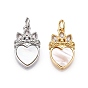 Латунные микропаве прозрачные подвески с фианитом, без кадмия и без свинца, с ракушкой и прыжковым кольцом, подвески в виде сердца и короны
