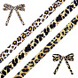 3 Colors Leopard Print Polyester Cotton Ribbon, for Garment Accessories, Gift Decoration