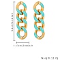 304 Stainless Steel Enamel Curb Chains Dangle Stud Earrings, Tassel Earrings