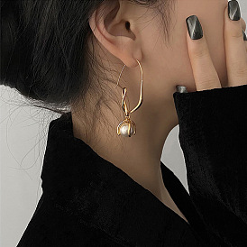 Pearl earrings femininity high sense metal line earrings fashion niche design earrings