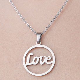 201 ожерелье из нержавеющей стали с подвеской в виде слова «любовь»