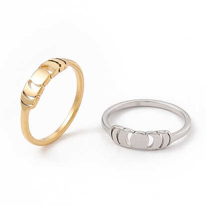 201 bague en acier inoxydable phase de lune pour femme