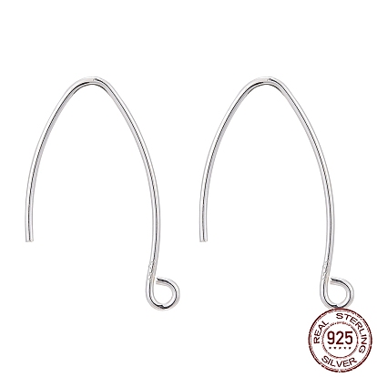 925 Sterling Silver V Shaped Earring Hooks, Marquise Ear Wire