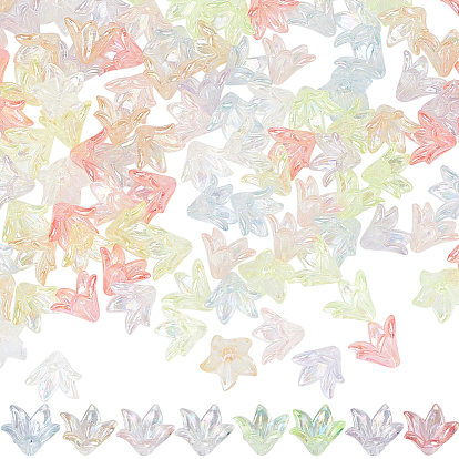 160шт 8цвета прозрачные акриловые колпачки для бусин, Цветок лилии