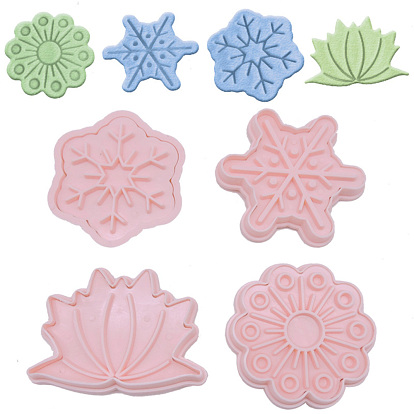 Food Grade Plastic Molds, Fondant Molds Set, Bakeware Tools, For DIY Cake Decoration, Chocolate, Candy Mold, Lotus & Flower & Snowflake