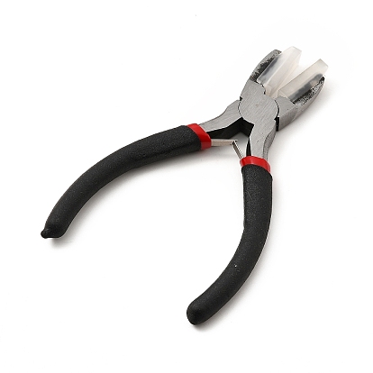 65# Carbon Steel Jewelry Pliers, Plastic Jaw Cover Flat Nose Pliers
