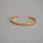 Minimalist Vintage Brass Gold Open Cuff Bracelet - Unique, Elegant, Texture.