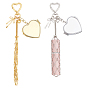 2шт. 2 цвета, подвеска в форме сердца из сплава с зеркалом, с сердечными застежками, для женщин, дам