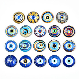 Glass Cabochons, Half Round with Eye