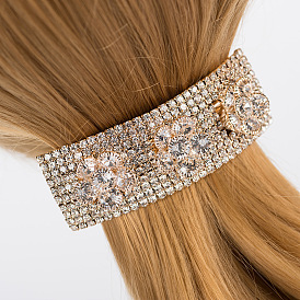 Crystal Hair Clip in Gold and White - Elegant Headpiece for Women (H056)