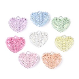 Прозрачные акриловые подвески с УФ-покрытием, сердце прелести, радужный