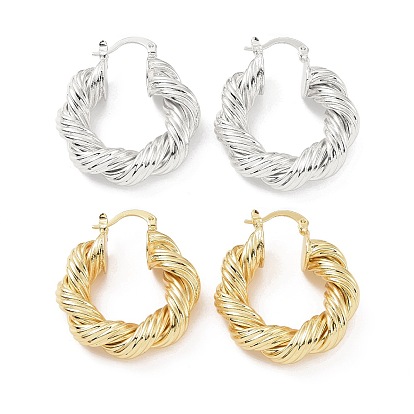 Латунные серьги-кольца в форме веревки для женщин