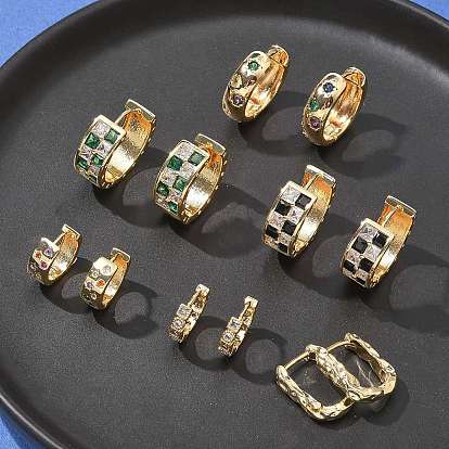 Латунные микро проложить серьги обруча кубического циркония