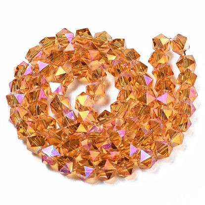 Glass Beads Strands, Faceted, Star Cut Round Beads