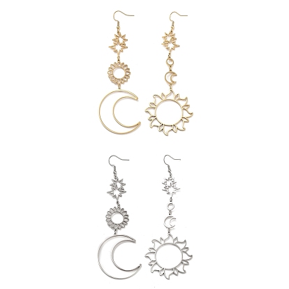 304 из нержавеющей стали болтаться серьги, Вс & луна