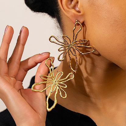 День святого Валентина 304 серьги-гвоздики из нержавеющей стали, полые цветок