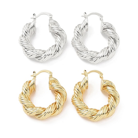 Латунные серьги-кольца в форме веревки для женщин