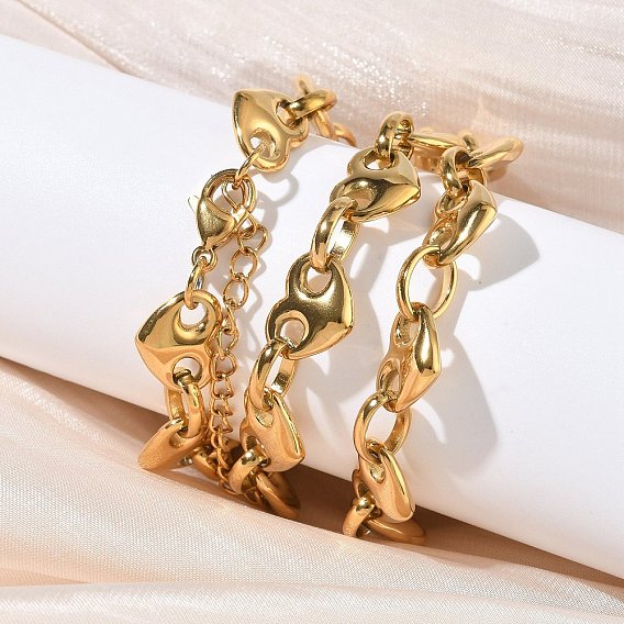 304 Женские ожерелья с подвесками в виде цепочек в форме сердца из нержавеющей стали