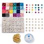 DIY Heishi Bead Style Stretch Bracelets Making Kits, Including Handmade Polymer Clay & Acrylic & Non-magnetic Synthetic Hematite & Brass Beads, Elastic Crystal Thread