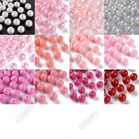 Ensembles de perles acryliques opaques et transparentes, ronde