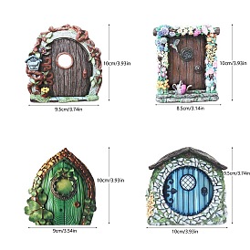 Wood Door Display Decorations, Miniature Fairy Door for Tree, for Home, Garden Decorations, Door