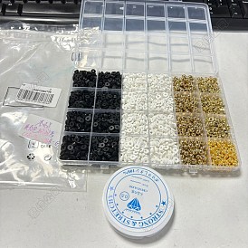 DIY Round/Flat Round Polymer Clay & CCB Plastic Beads Bracelets Making Kits