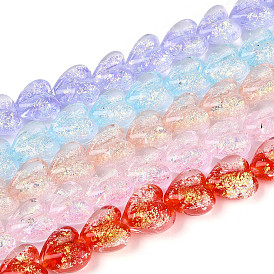 Нити из фольги в технике лэмпворк, сердце