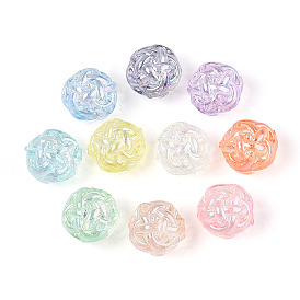 Уф-покрытие прозрачные акриловые бусины, радужный, мяч