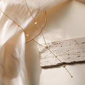 304 ожерелья-лариаты из нержавеющей стали в форме сердца для женщин